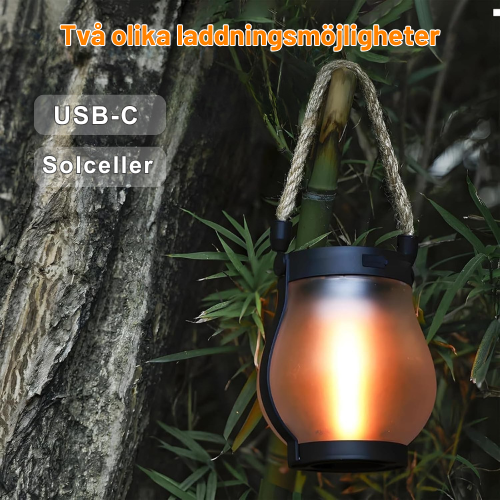 TrÀdgÄrdslykta med LED-flamma