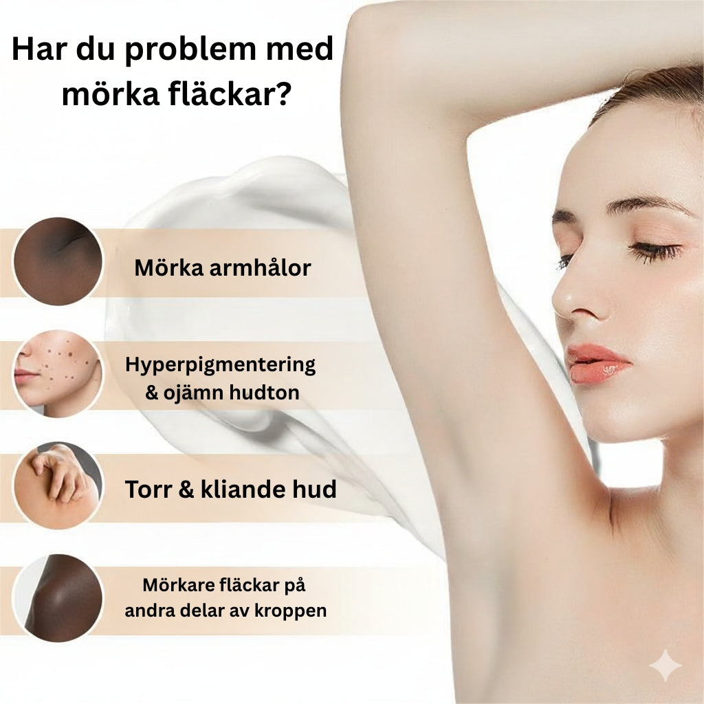 DermaWhite+™- Motverkar mörka skuggor för en jämnare hudton.