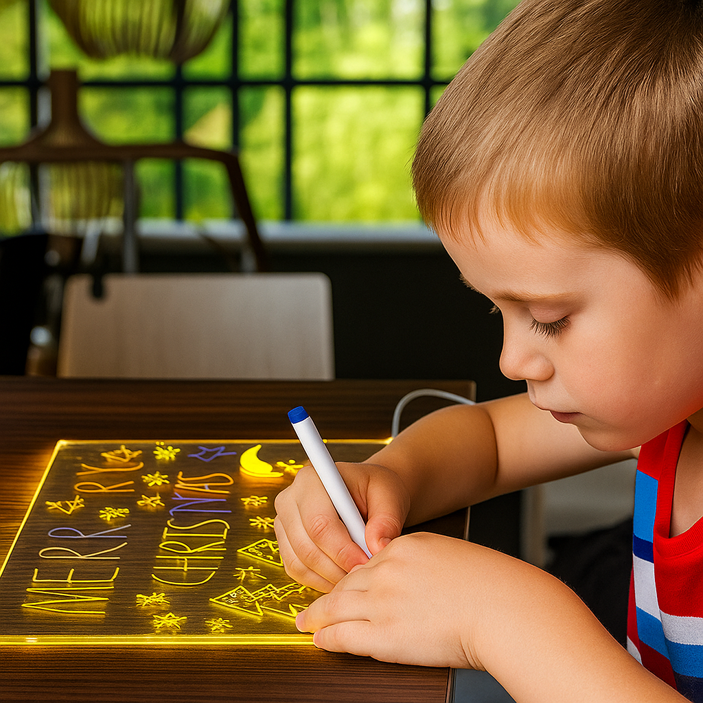 Magiska Glow-tavlan – Rita, skriv och sudda ut – låt fantasin lysa!
