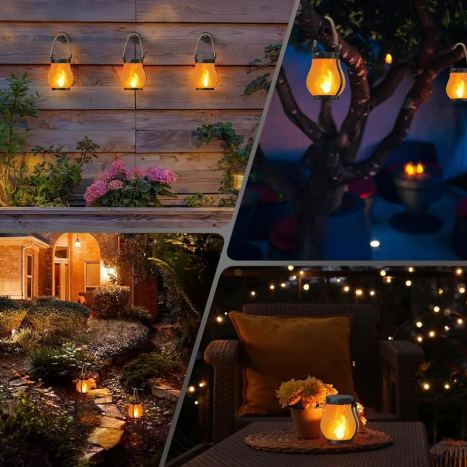 Trädgårdslykta med LED-flamma